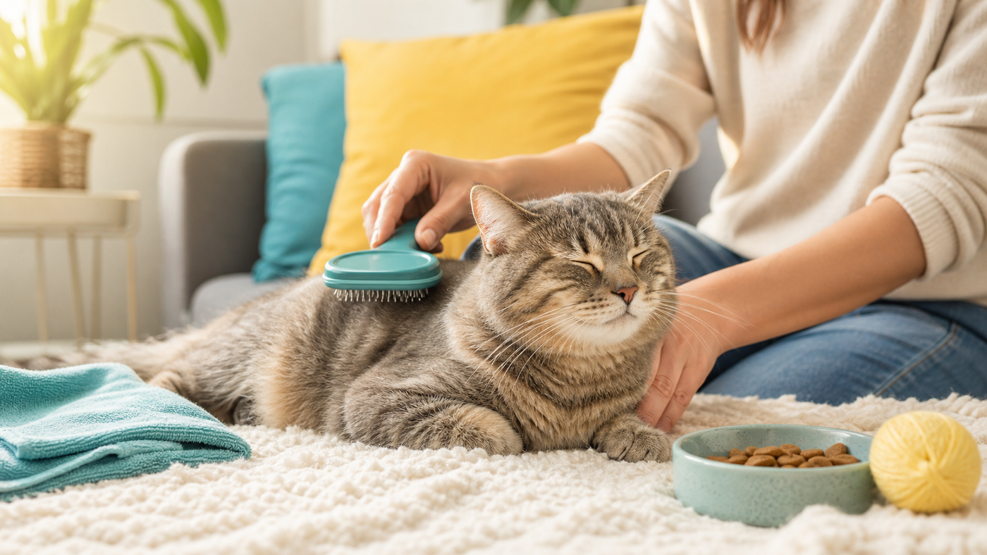 Indoor Cat HQ guide hero for How to Brush Your Cat Without the Drama: A Calm, Step-by-Step Guide, covering how to brush your cat for indoor cats
