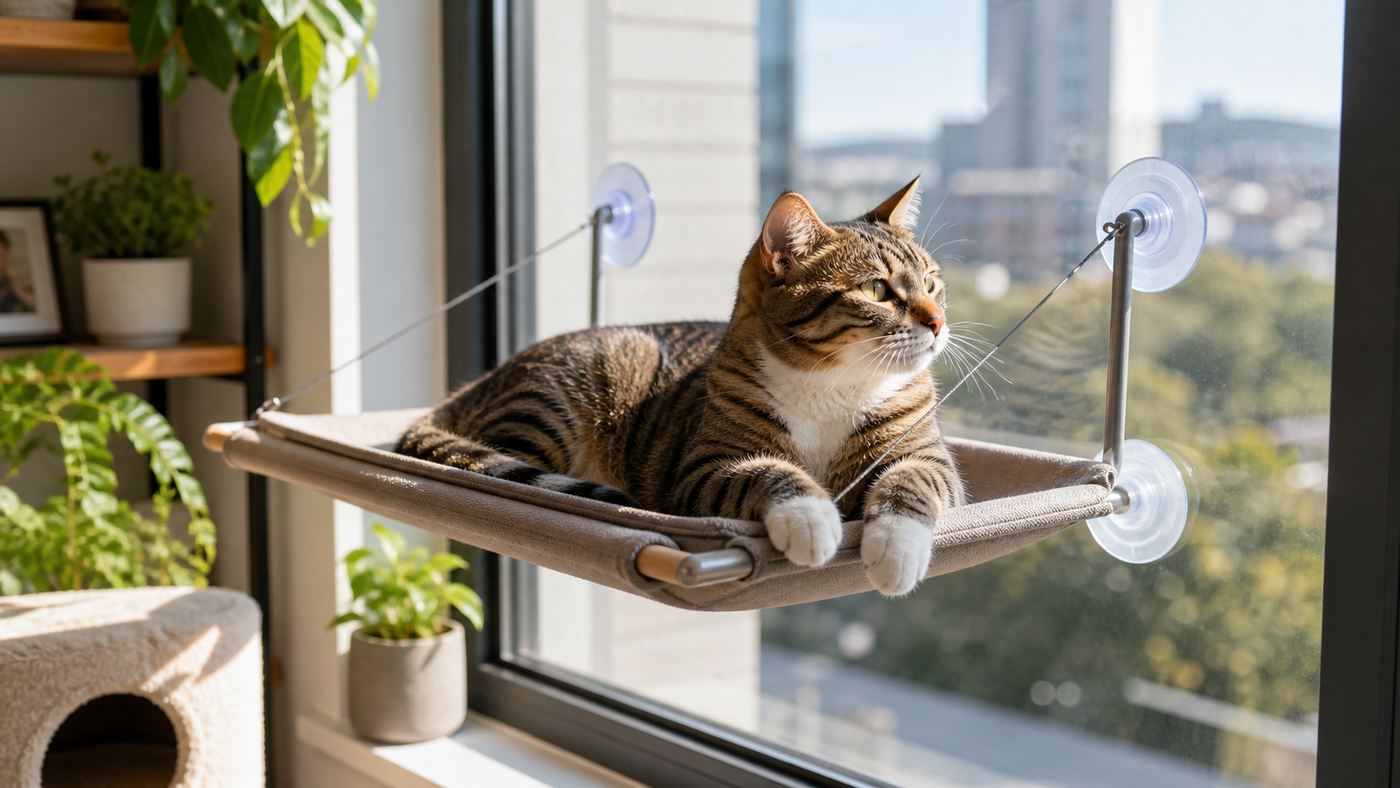 Indoor Cat HQ guide hero for Why Cats Love a Window View, covering best window cat beds for indoor cats