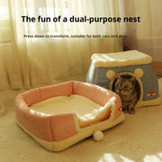 Enclosed cat cave for burrowing cats, heated variant