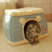 Enclosed winter cat cave bed product detail view