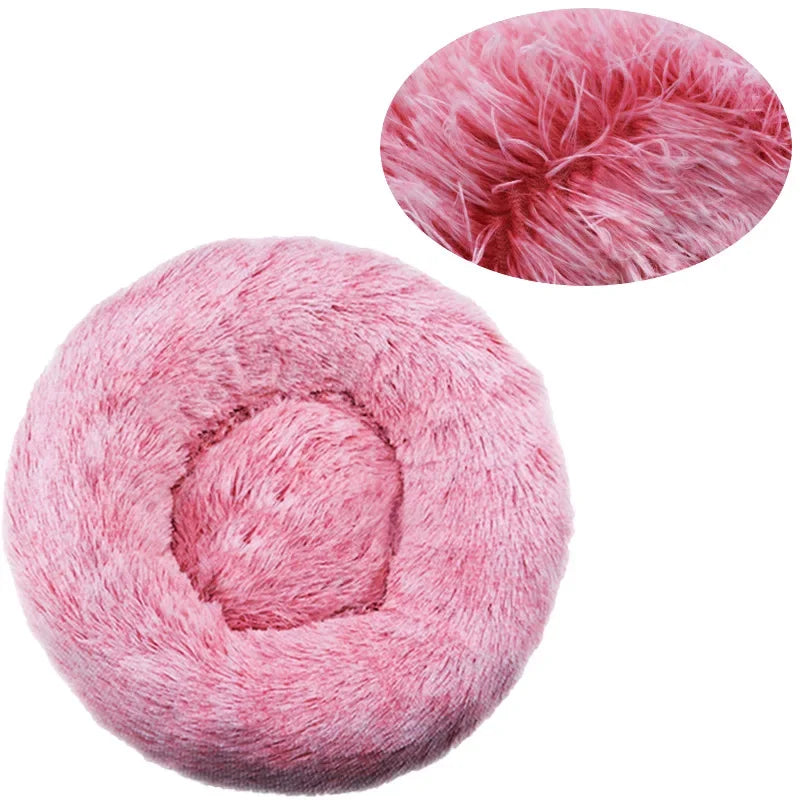 Pumpkin khaki plush cat bed pattern