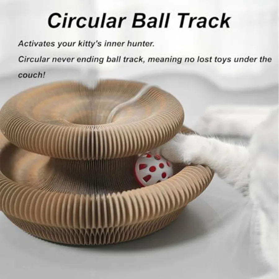 Cat playing tunnel and scratch board combination toy