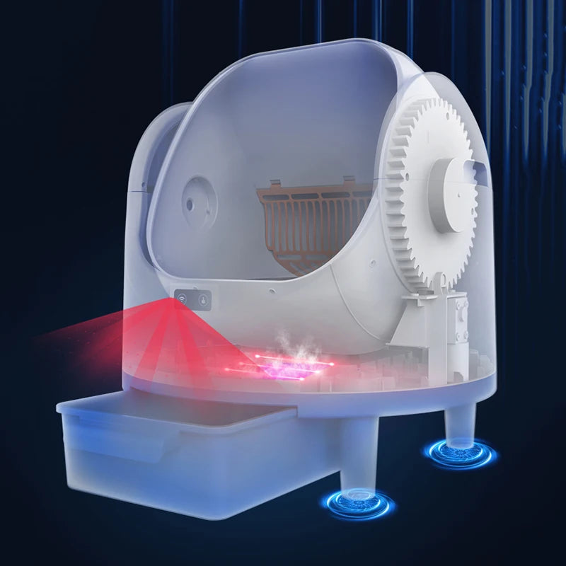 XL automatic litter box with odour control waste compartment