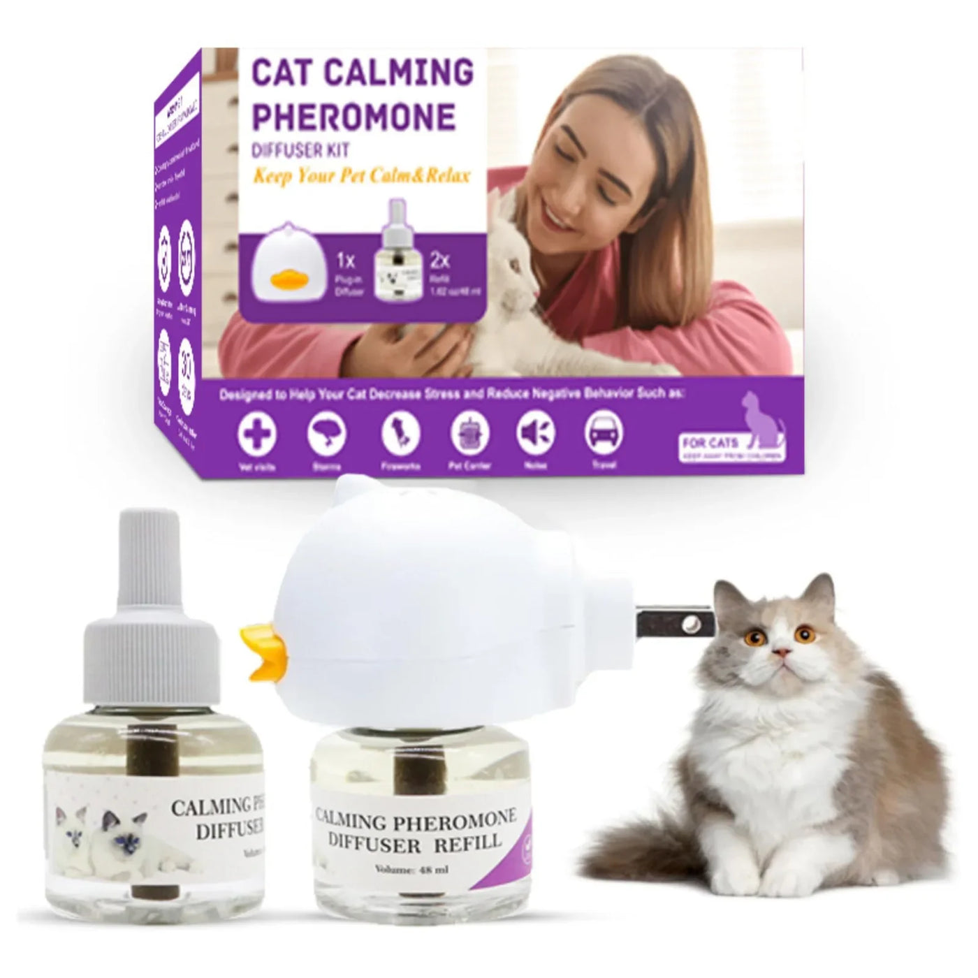 Cat calming diffuser plugged into outlet