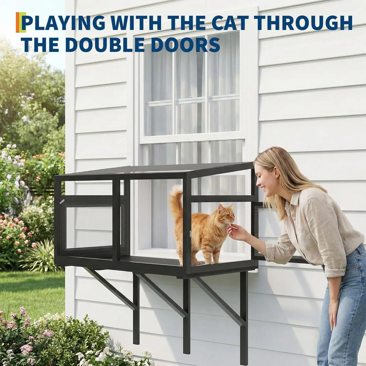 Window mounted cat box seat, mounting system detail