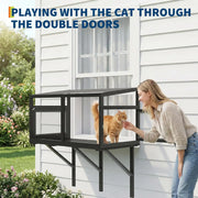 Window mounted cat box seat, mounting system detail