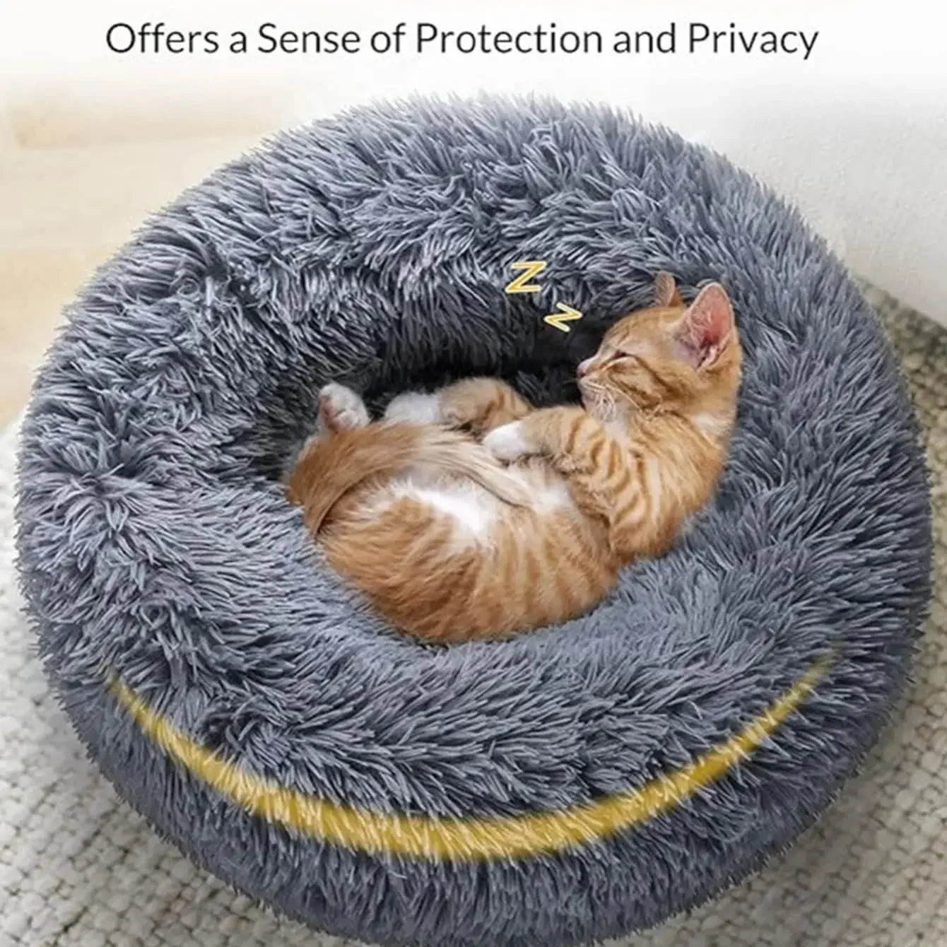 Donut cat bed in flower pink pattern