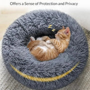 Donut cat bed in flower pink pattern