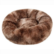 Plush donut bed in solid colour design