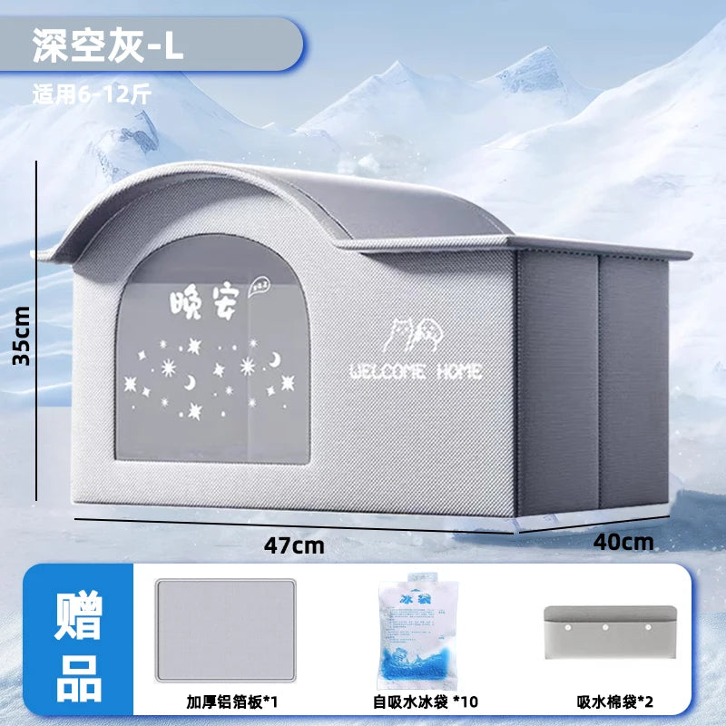 Summer cat bed house interior view