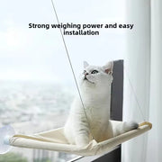 Cozy Cloud cat window bed in grey, plush no-drill window seat