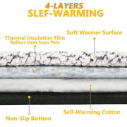 Cat warming pad placed under bedding for gentle diffuse warmth