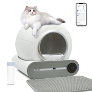 DOEL 65L self-cleaning cat litter box with app control, white