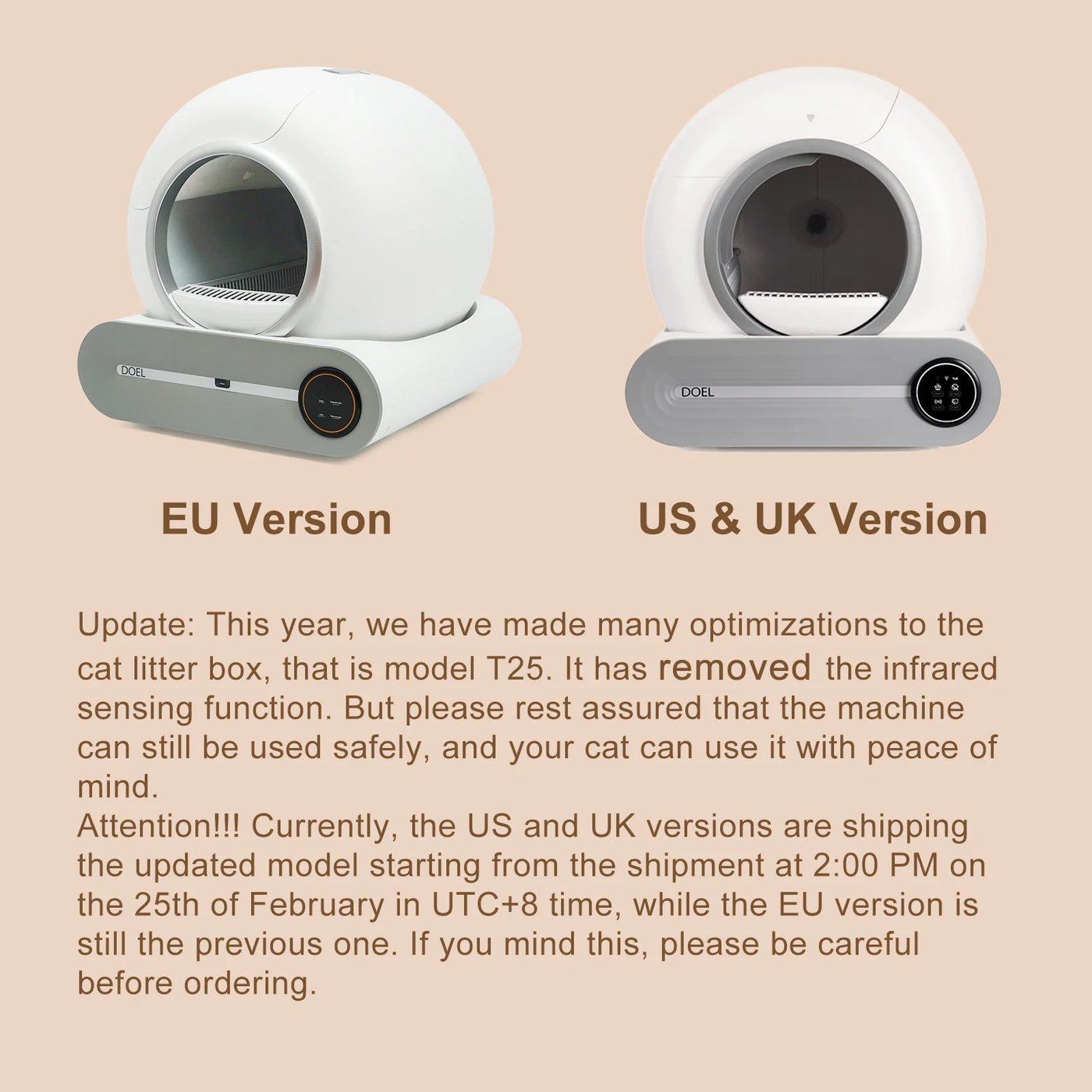 Large capacity 65L automatic litter box for multi-cat homes