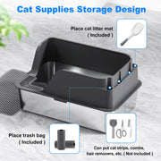 Blue extra large stainless cat litter box option