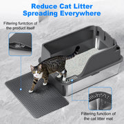 High splash guard walls on extra large litter box