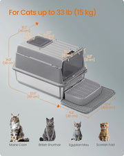 Dove grey stainless steel litter box option