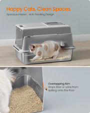 Flip lid scooping access on stainless litter box