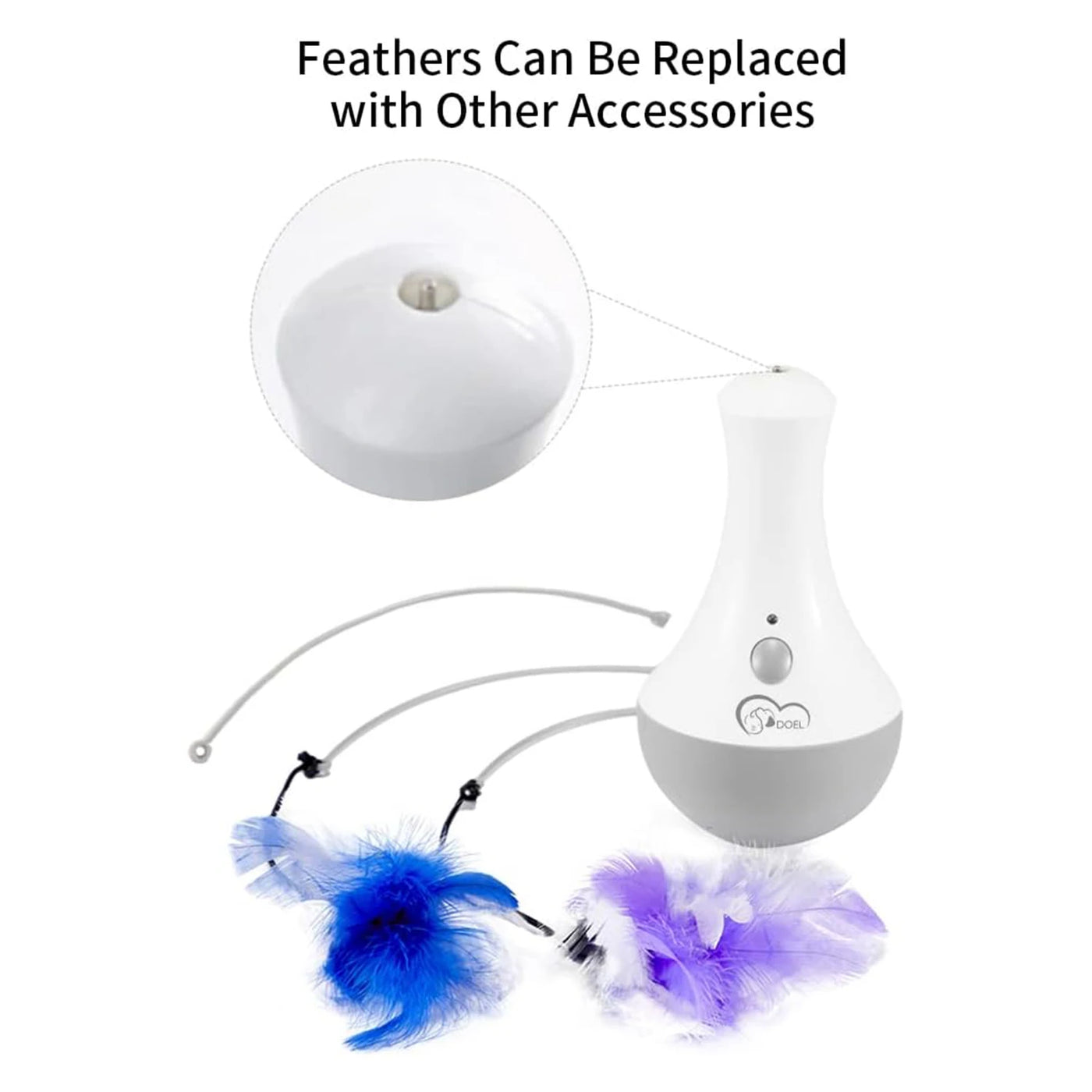 Automatic feather teaser with popping dance motion