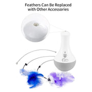 Automatic feather teaser with popping dance motion