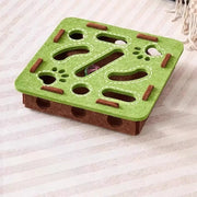 Cat treat foraging toy showing felt folds and pockets
