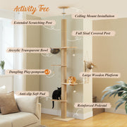 Timber-look cat tree perch levels