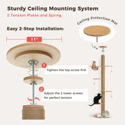 Wooden cat tree perch platform detail