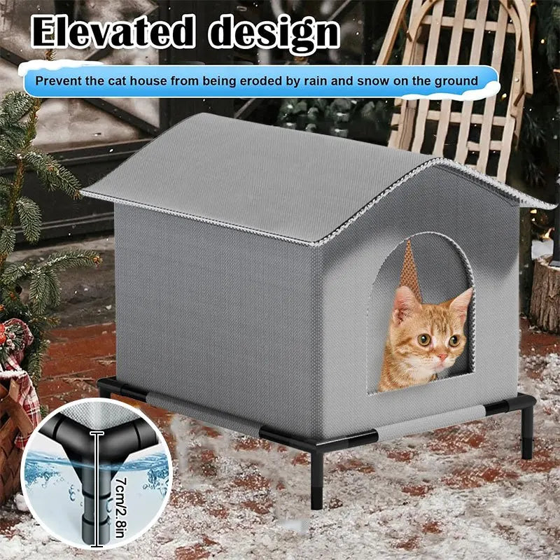 42cm foldaway outdoor cat shelter for large cats