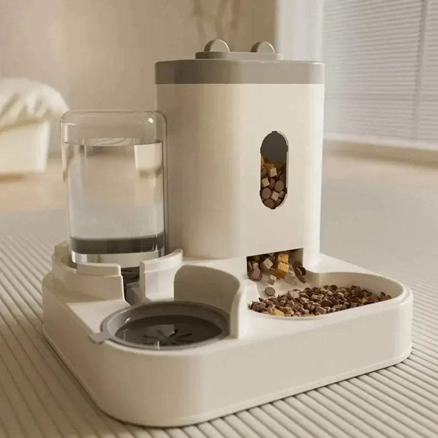 Large Cat Food and Water Station Feeder for Daily Meals