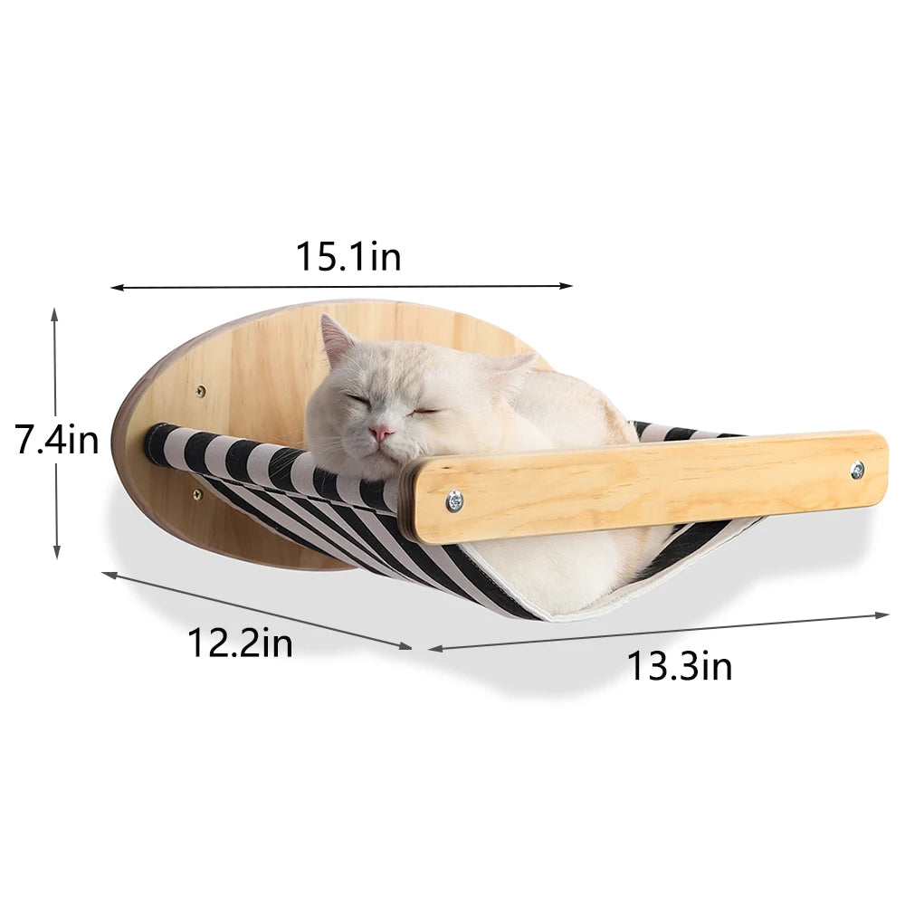 Cat using wall mounted stairway steps