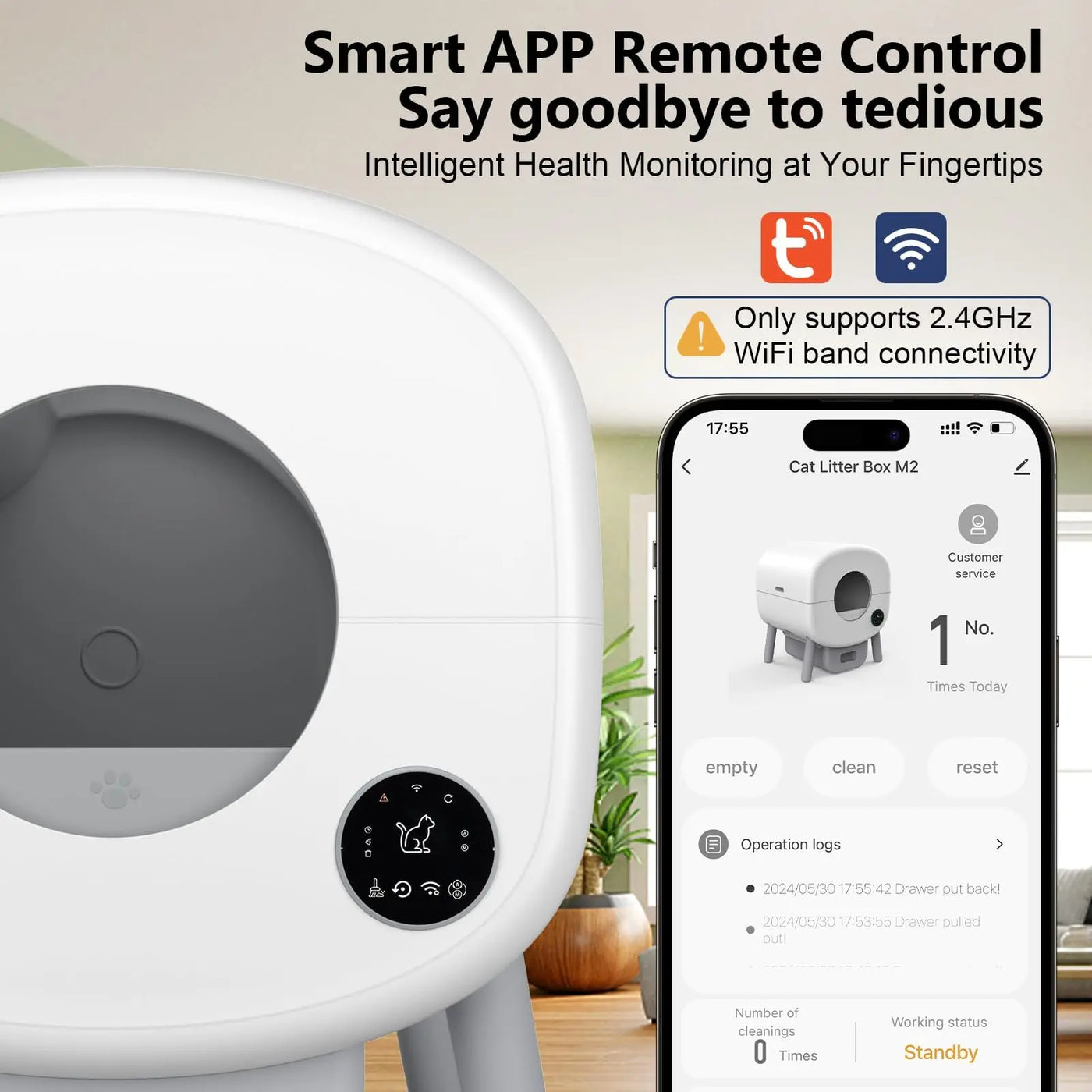 Smart litter box sealed waste compartment detail