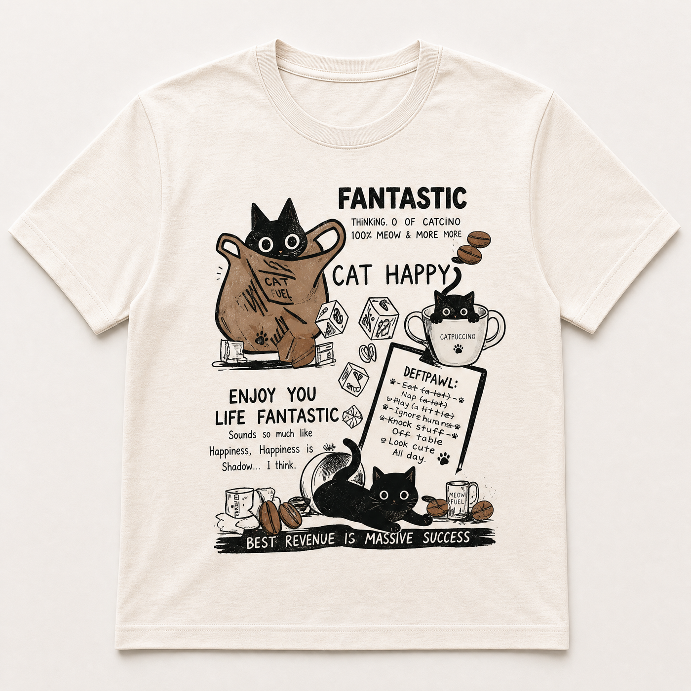 I Work Hard Cat funny t-shirt design