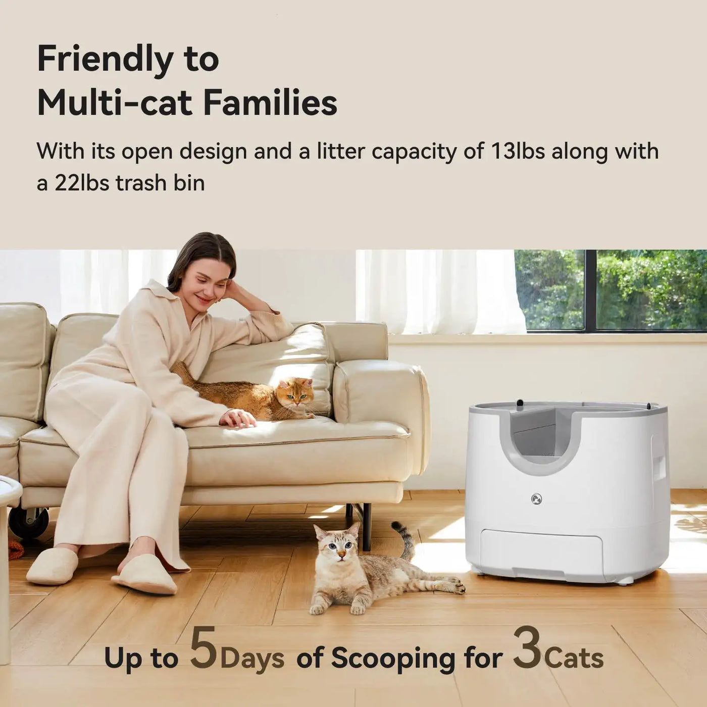 Furoomate self-cleaning litter box waste compartment