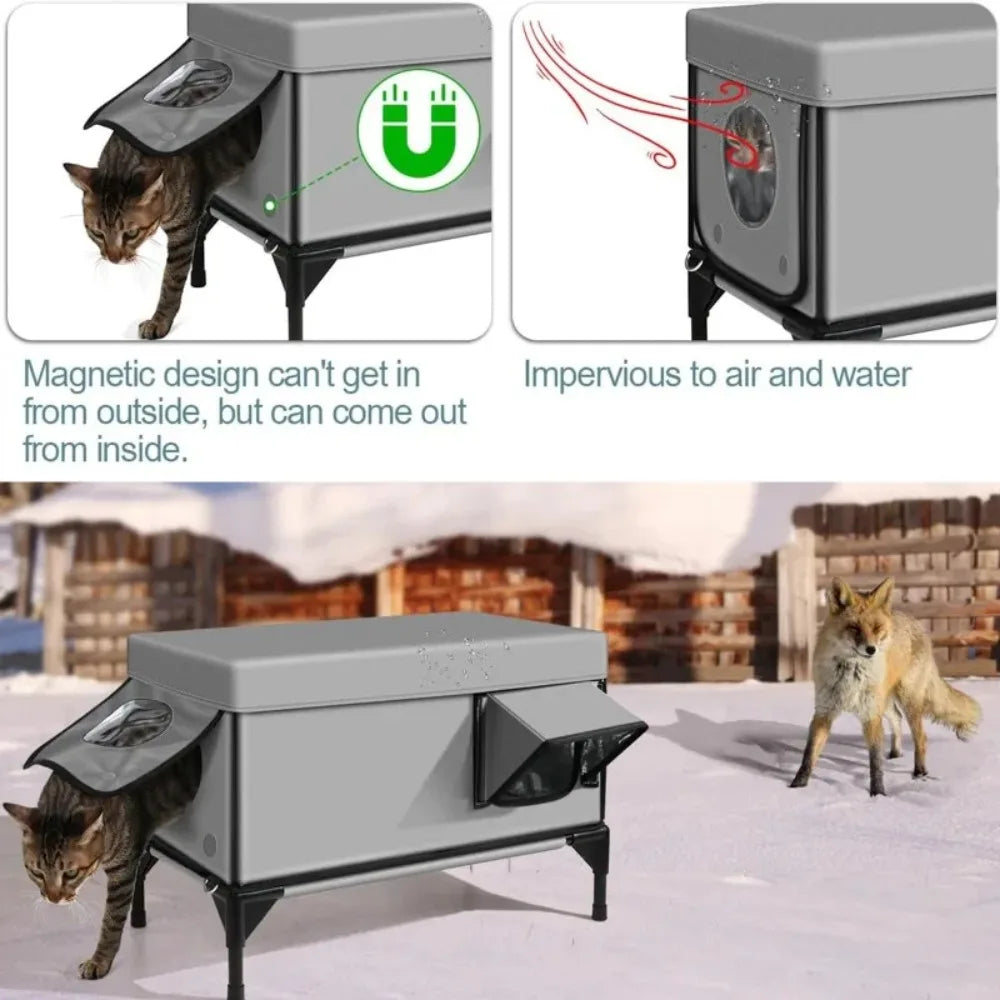 Insulated outdoor cat shelter interior