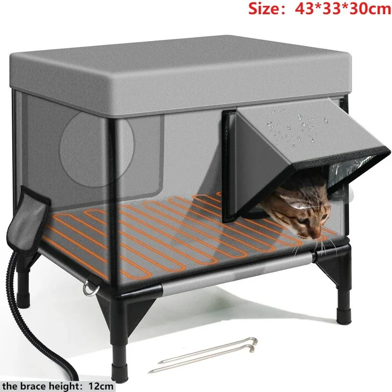 Winter cat shelter heating element detail