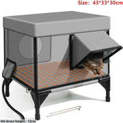 Winter cat shelter heating element detail
