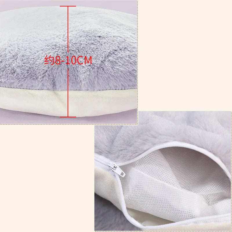 Cat cave bed size options — S 40cm and M 50cm plush cat house dimensions