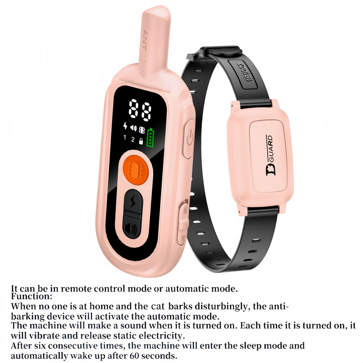 Long-range gentle cat training collar product view