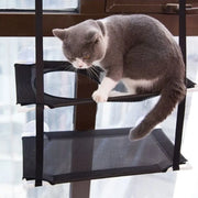 Cat window hammock in black, single layer sling seat