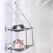 Grey double layer cat window hammock for two cats