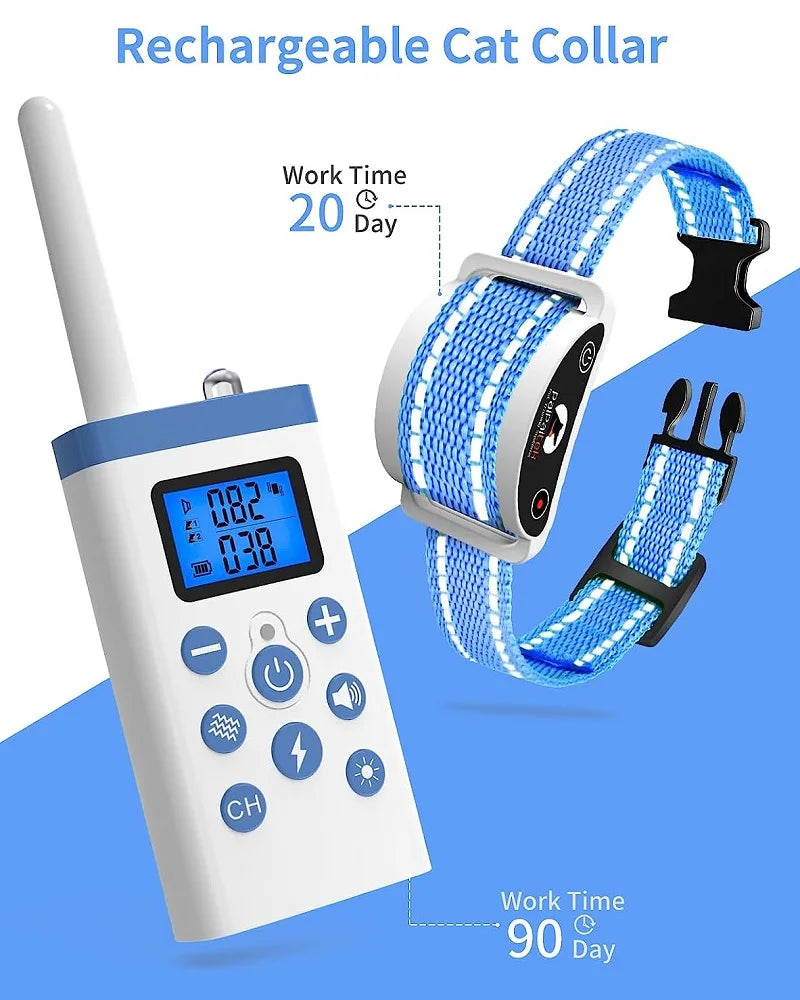 Adjustable strap on cat training collar