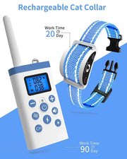 Adjustable strap on cat training collar