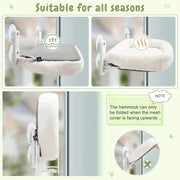 Washable plush cover on foldable cat perch, detail