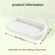 Plush foldaway window cat perch size options 30x52 and 30x60cm