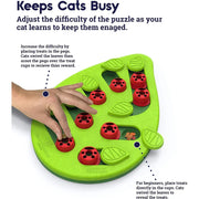 Treat puzzle pockets on cat scratch board, loading detail