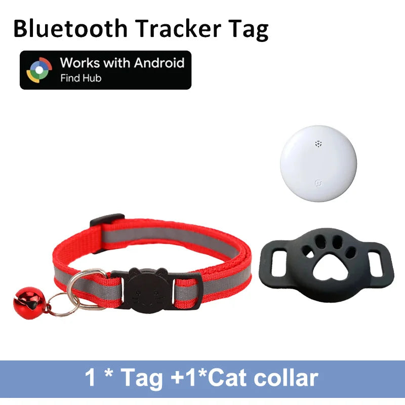 Reflective anti-lost cat tracker collar product view