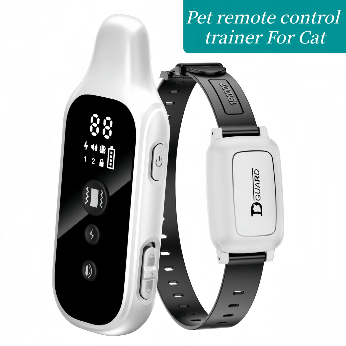 D80M remote cat training collar in white