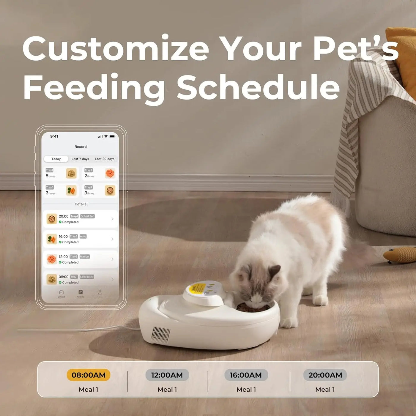 Refrigerated wet food feeder controls