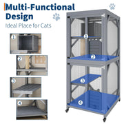 Rolling catio climbing platforms detail