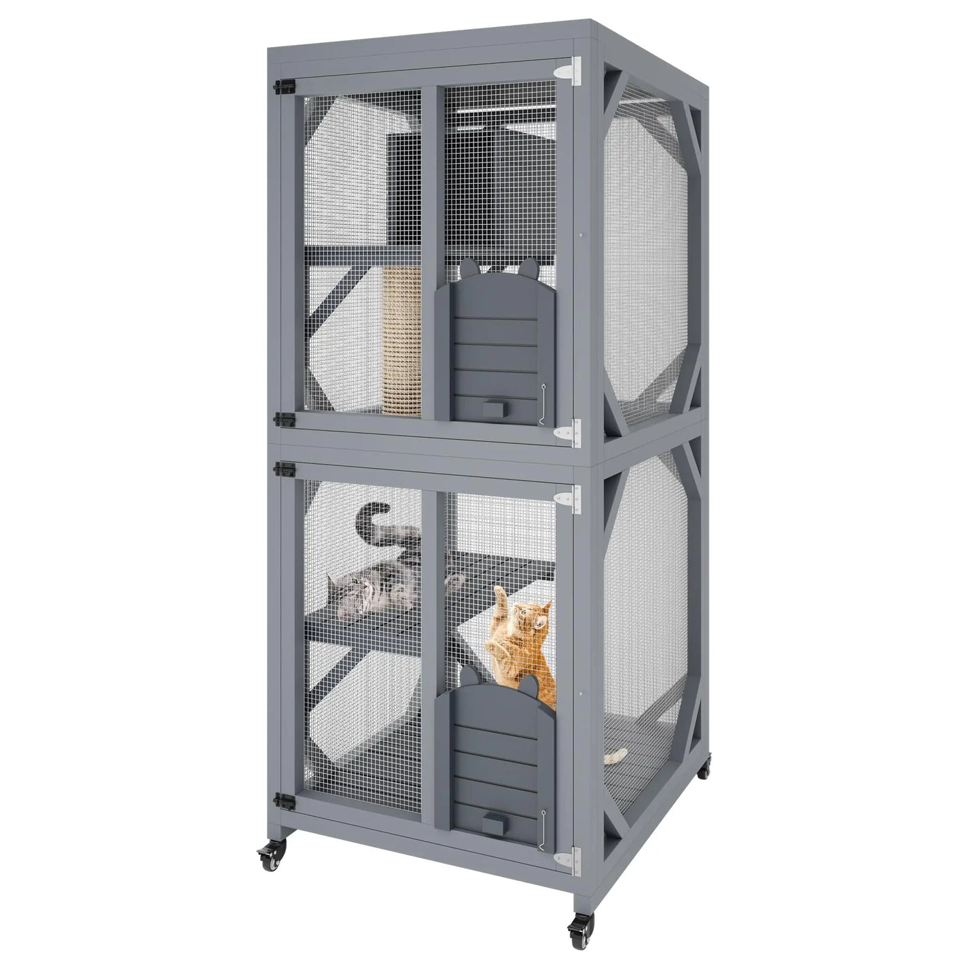 Rolling outdoor catio cat house product view